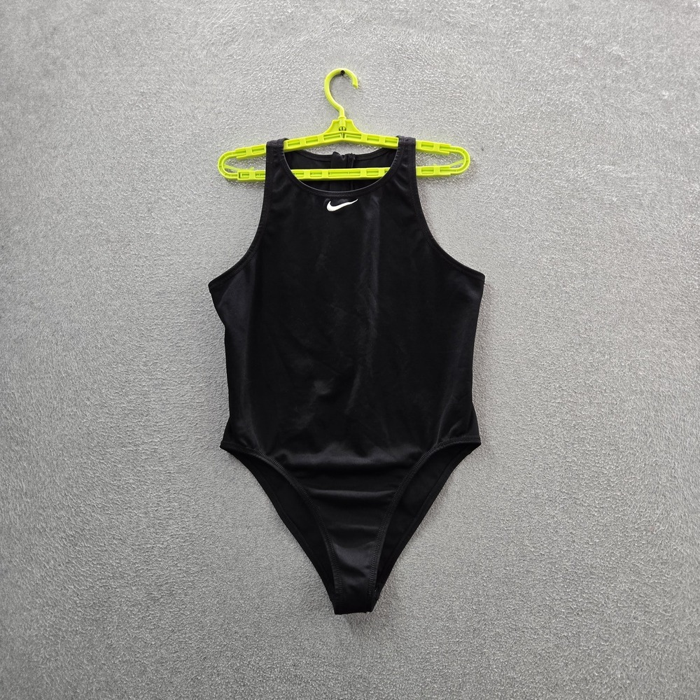 Nike Women Swimwear 40 Black One-Piece Hydrastrong Swimsuit